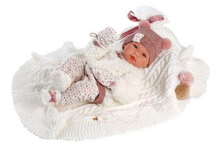 Llorens 63576 NEW BORN HOLČIČKA - realistická panenka miminko s celovinylovým tělem - 35 c