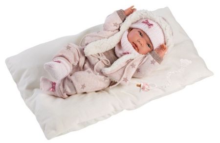 Llorens 73882 NEW BORN HOLČIČKA - realistická panenka miminko s celovinylovým tělem - 40 c