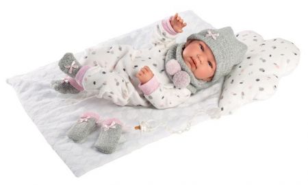 Llorens 84336 NEW BORN HOLČIČKA - realistická panenka miminko s celovinylovým tělem - 43 c