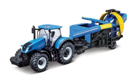 Bburago 10cm Farm tractor New Holland T7.315 s kultivátorem