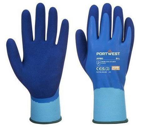 Ochranné rukavice &quot;Liquid Pro&quot;, modrá, latexové, vel. L, AP80B4RL