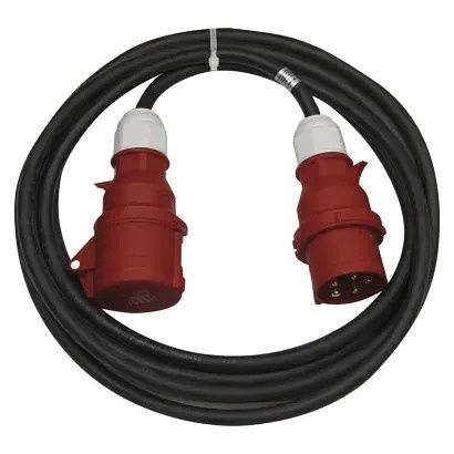 EMOS 3 fázový venkovní prodlužovací kabel 25 m / 1 zásuvka / černý / guma / 400 V / 2,5 mm