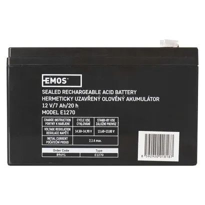 EMOS Bezúdržbový olověný akumulátor 12 V/7 Ah, faston 4,7 mm