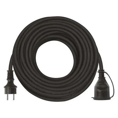 EMOS Venkovní prodlužovací kabel 20 m / 1 zásuvka / černý / guma-neopren / 230 V / 1,5 mm2