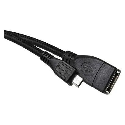 EMOS Datový OTG kabel USB-A 2.0 / micro USB-B 2.0 s funkcí redukce, 15 cm, černý
