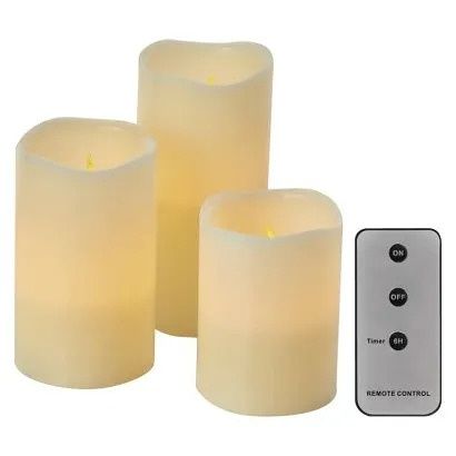 EMOS LED dekorace – vosková svíčka, různé velikosti, 3x AAA, vnitřní, vintage, 3 ks, ovlad