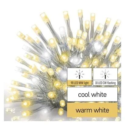 EMOS Standard LED spojovací řetěz blikající – rampouchy, 2,5 m, venkovní, teplá/studená bí