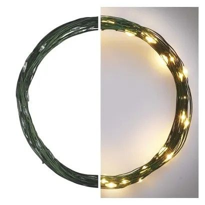 EMOS LED vánoční nano řetěz zelený, 4 m, venkovní i vnitřní, teplá bílá, časovač