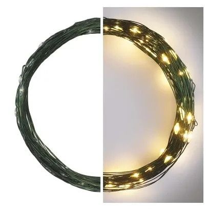 EMOS LED vánoční nano řetěz zelený, 7,5 m, venkovní i vnitřní, teplá bílá, časovač