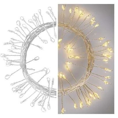 EMOS LED vánoční nano řetěz – ježek, 2,4 m, 3x AA, vnitřní, teplá bílá, časovač