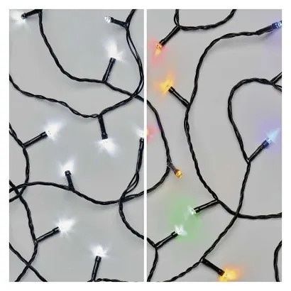 EMOS LED vánoční řetěz 2v1, 10 m, venkovní i vnitřní, studená bílá/multicolor, programy
