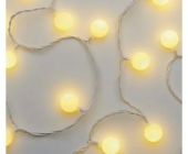 EMOS LED světelný cherry řetěz – kuličky 2,5 cm, 4 m, venkovní i vnitřní, teplá bílá, časo