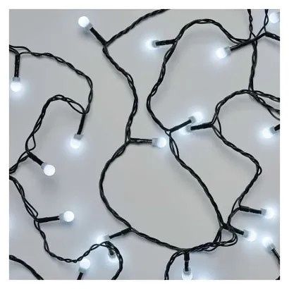 EMOS LED vánoční cherry řetěz – kuličky, 8 m, venkovní i vnitřní, studená bílá, programy