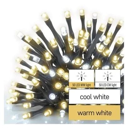 EMOS Standard LED spojovací vánoční řetěz, 10 m, venkovní, teplá/studená bílá