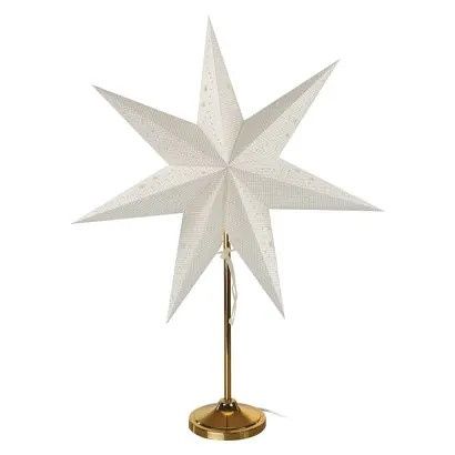 EMOS Vánoční hvězda papírová se zlatým stojánkem, 45 cm, vnitřní