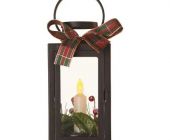 EMOS LED dekorace – vánoční lucerna se svíčkou černá, 20 cm, 3x AAA, vnitřní, vintage