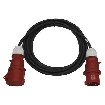 EMOS 3 fázový venkovní prodlužovací kabel 10 m / 1 zásuvka / černý / guma / 400 V / 4 mm2