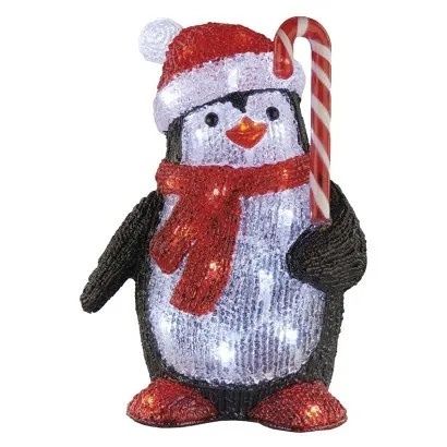 EMOS LED vánoční tučňák, 30,5 cm, venkovní i vnitřní, studená bílá