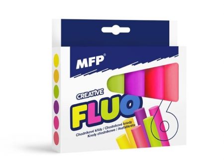Křídy M chodníkové fluo kulaté 6ks mix barev