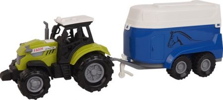 FARM SERVICE - Traktor s přívěsem na koně 1:43 se zvukem a světlem
