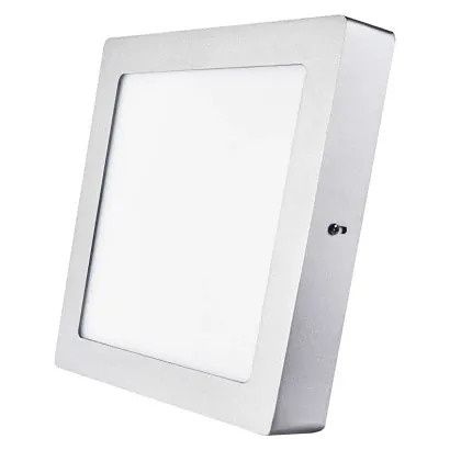 EMOS LED přisazené svítidlo PROFI, čtvercové, stříbrné, 18W neutrální bílá