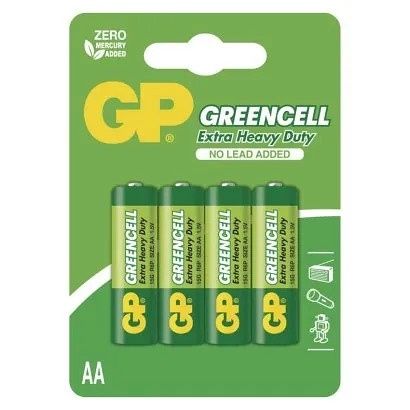 Baterie AA tužková 1,5V 4 kusy GP Greencell blistr (GP R6) Zinkochloridová baterie