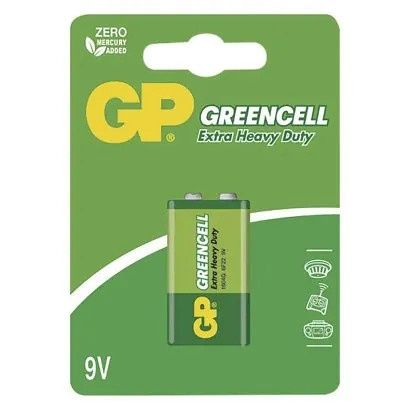 Baterie 9V 1 kus GP Greencell na blistru Zinkochloridová baterie