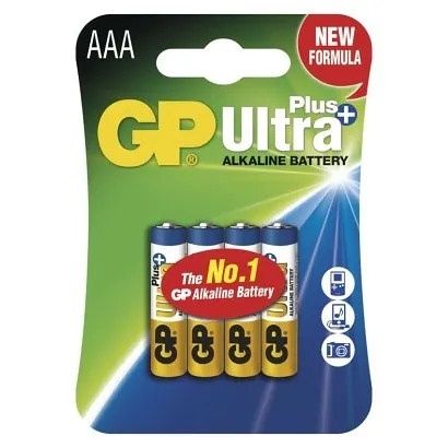 Baterie AAA mikrotužka 1,5V 4 kusy GP Ultra plus blistr (GP LR03) Alkalická baterie