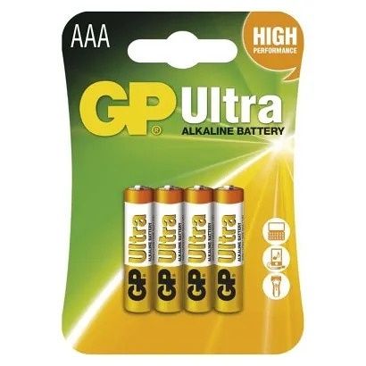 Baterie AAA mikrotužka 1,5V 4 kusy GP Ultra blistr (GP LR03) Alkalická baterie