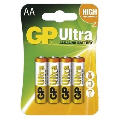 Baterie AA tužková 1,5V 4 kusy GP Ultra blistr (GP LR6) Alkalická baterie