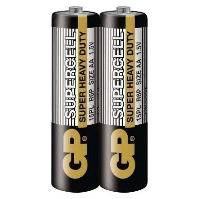 Baterie AA tužková 1,5V 2 kusy GP Supercell  ve fólii (GP R6) Zinkouhlíková baterie