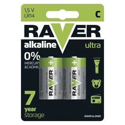 Alkalická baterie RAVER C (LR14) - 2 kusy