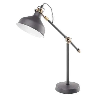 EMOS Stolní lampa HARRY na žárovku E27, tmavě šedá