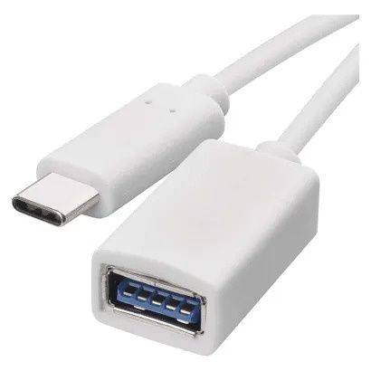 EMOS Datový OTG kabel USB-A 3.0 / USB-C 3.0  s funkcí redukce, 15 cm, bílý
