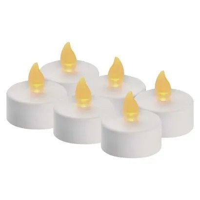 EMOS LED dekorace – čajová svíčka bílá, CR2032, vnitřní, vintage, 6 ks
