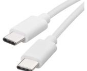 EMOS Nabíjecí a datový kabel USB-C 2.0 / USB-C 2.0, 1 m, bílý