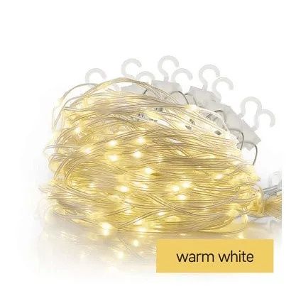 EMOS LED vánoční drop řetěz – záclona, 1,7x2 m, venkovní i vnitřní, teplá bílá, programy