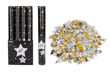 Párty konfety vystřelovací Hvězdy 50 cm