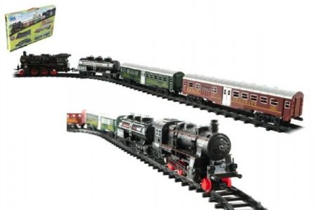 Vlak + 3 vagóny s kolejemi 24ks plast na baterie