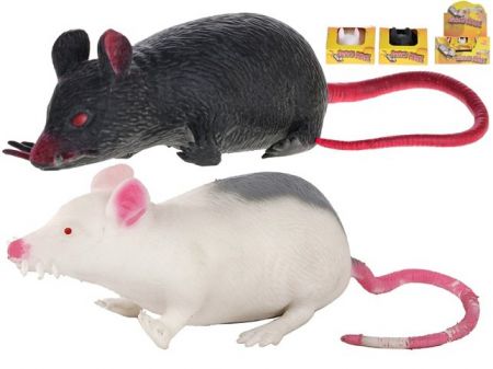 Myš strečová natahovací 12cm, 2 barvy