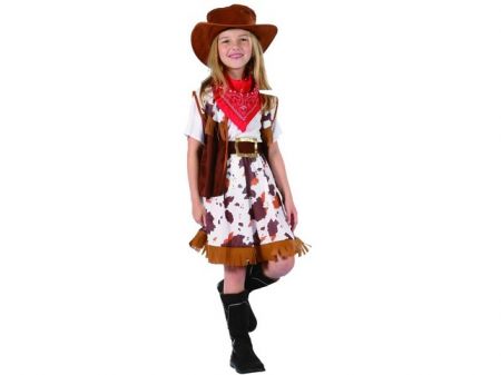 Šaty na karneval - kovbojská dívka, 120 - 130 cm