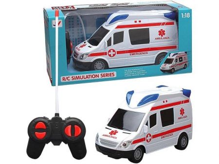 Ambulance na dálkové ovládání, se světlem a zvukem, 21 cm