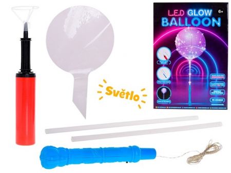 Glow nafukovací balónek na baterie s LED světlem 6+, 3 barvy
