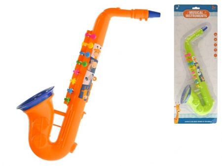 Saxofon 37cm 2barvy na kartě