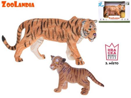 Zoolandia tygr s mládětem 7-15cm v krabičce