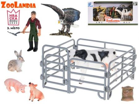 Zoolandia kráva se zvířátky z farmy s doplňky v krabičce