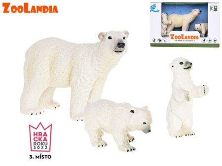 Zoolandia lední medvěd s mláďaty v krabičce