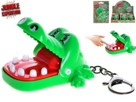 Jungle Expedition klíčenka/hra krokodýl 7cm na kartě