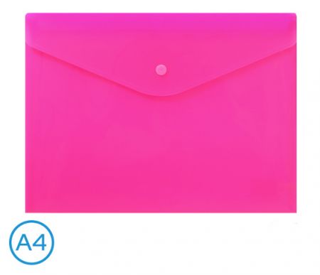 Obal spisový s klopou a drukem  A4 neon LUMA, růžový