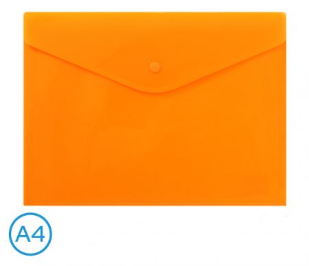 Obal spisový s klopou a drukem  A4 neon LUMA, oranžový